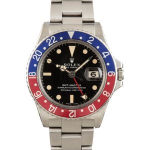 Vintage Rolex GMT-Master ref 1675 Stainless Steel Pepsi