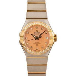 Ladies Omega Constellation Light Coral Mother of Pearl Dial