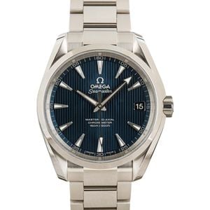 Pre-owned Omega Seamaster Blue Teak Aqua Terra