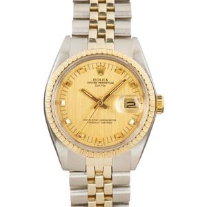 Rolex Date 1505 Stainless Steel & Yellow Gold